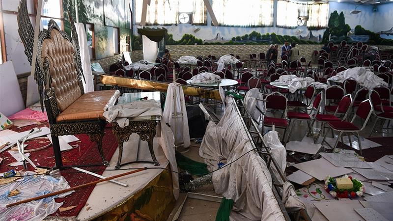 More than 60 people were killed and scores wounded in an explosion targeting a wedding in the Afghan capital, the deadliest attack in Kabul in recent months [Wakil Kohsar/AFP]