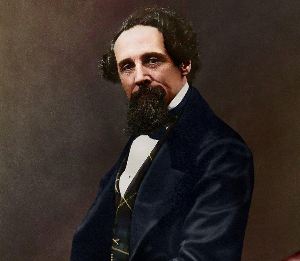 Charles Dickens: Black-and-white photos of author colourised - BBC News